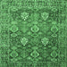 Square Machine Washable Persian Emerald Green Traditional Area Rugs, wshtr350emgrn