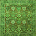 Round Machine Washable Persian Green Traditional Area Rugs, wshtr350grn