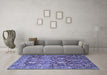 Machine Washable Persian Blue Traditional Rug in a Living Room, wshtr350blu