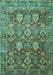 Machine Washable Persian Turquoise Traditional Area Rugs, wshtr350turq