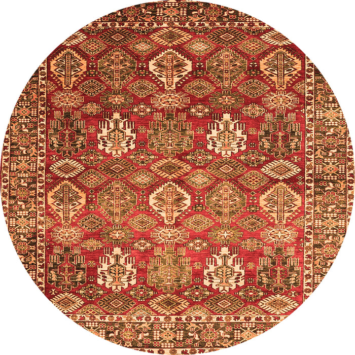 Square Persian Orange Traditional Rug, tr350org