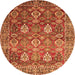 Square Persian Orange Traditional Rug, tr350org