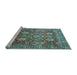 Sideview of Machine Washable Persian Light Blue Traditional Rug, wshtr350lblu