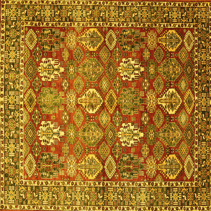 Square Persian Yellow Traditional Rug, tr350yw