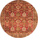 Machine Washable Persian Orange Traditional Area Rugs, wshtr350org