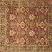 Square Machine Washable Persian Brown Traditional Rug, wshtr350brn