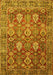 Machine Washable Persian Yellow Traditional Rug, wshtr350yw