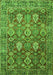 Serging Thickness of Machine Washable Persian Green Traditional Area Rugs, wshtr350grn