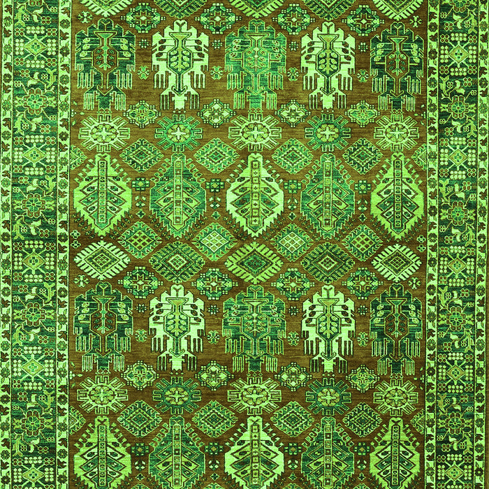 Serging Thickness of Machine Washable Persian Green Traditional Area Rugs, wshtr350grn
