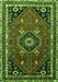 Serging Thickness of Machine Washable Medallion Green Traditional Area Rugs, wshtr3510grn