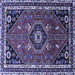 Square Medallion Blue Traditional Rug, tr3510blu