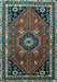 Medallion Light Blue Traditional Rug, tr3510lblu