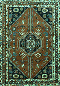 Medallion Turquoise Traditional Rug, tr3510turq