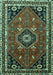 Medallion Turquoise Traditional Rug, tr3510turq