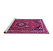 Sideview of Machine Washable Medallion Pink Traditional Rug, wshtr3510pnk