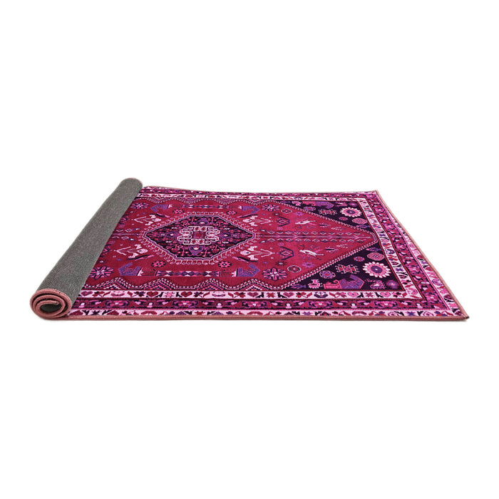 Sideview of Medallion Pink Traditional Rug, tr3510pnk