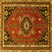 Square Medallion Yellow Traditional Rug, tr3510yw