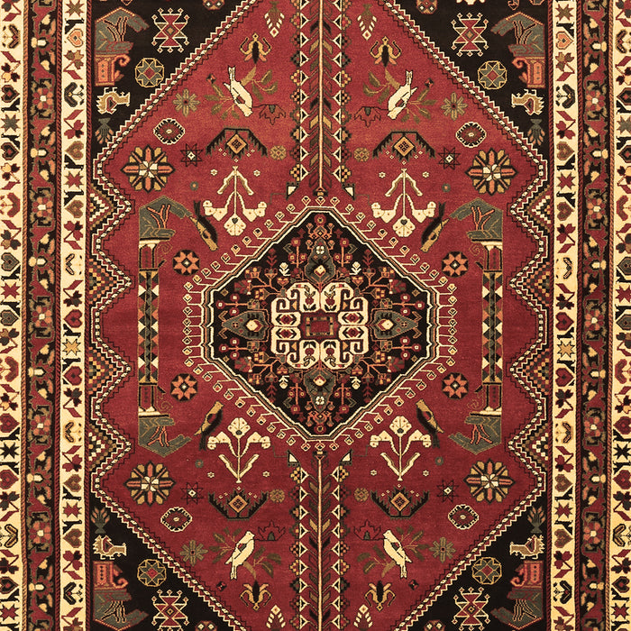 Machine Washable Medallion Brown Traditional Rug, wshtr3510brn