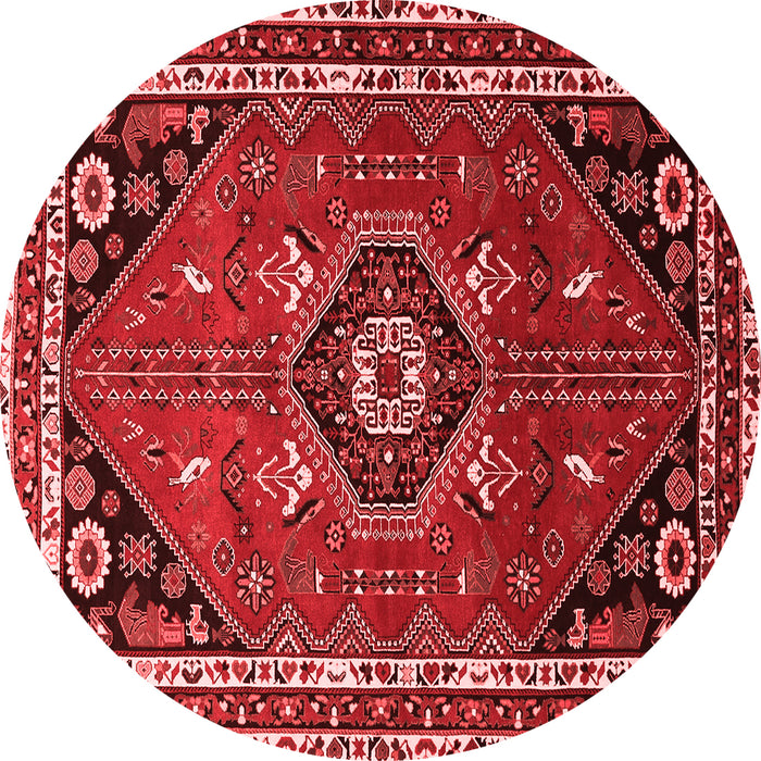 Machine Washable Medallion Red Traditional Rug, wshtr3510red