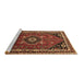 Sideview of Machine Washable Medallion Brown Traditional Rug, wshtr3510brn