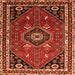 Round Machine Washable Medallion Orange Traditional Area Rugs, wshtr3510org