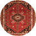 Square Medallion Orange Traditional Rug, tr3510org