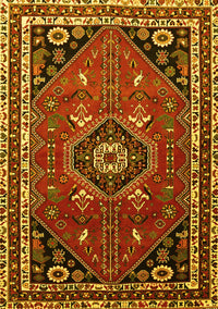 Medallion Yellow Traditional Rug, tr3510yw