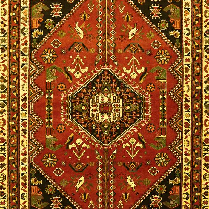 Medallion Yellow Traditional Rug, tr3510yw