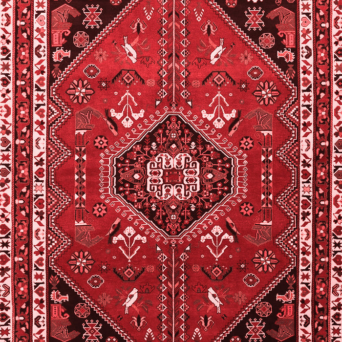 Machine Washable Medallion Red Traditional Rug, wshtr3510red