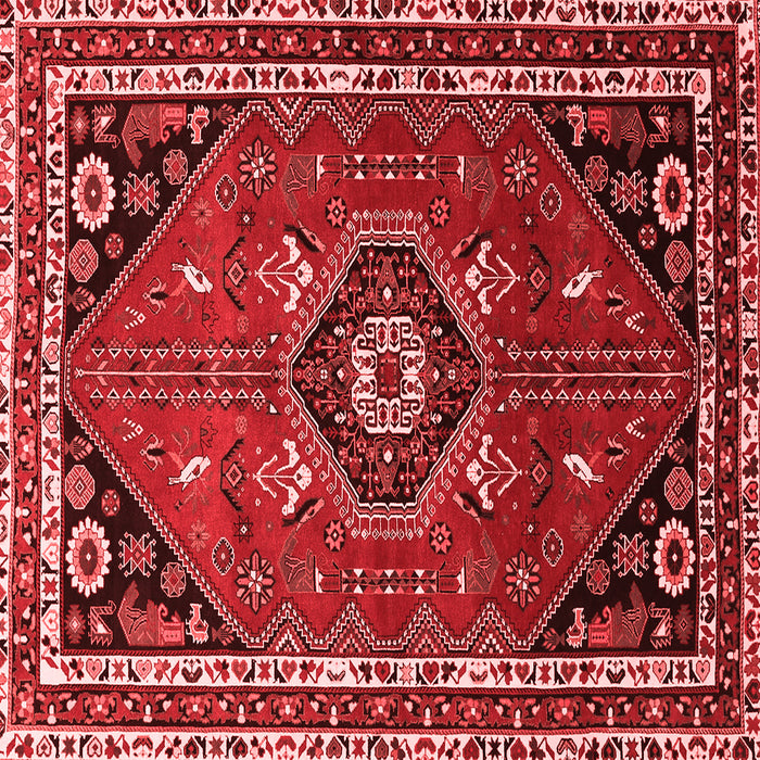 Machine Washable Medallion Red Traditional Rug, wshtr3510red
