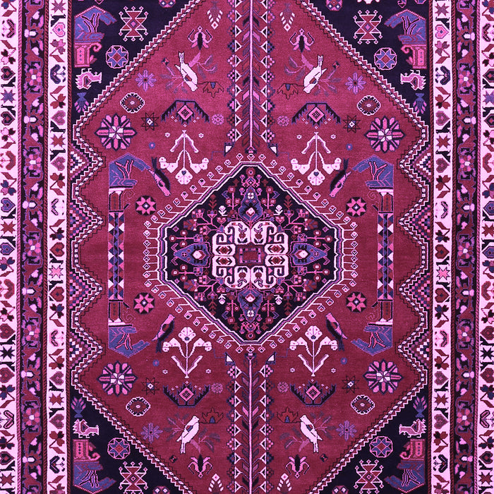 Machine Washable Medallion Purple Traditional Area Rugs, wshtr3510pur
