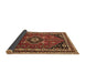 Sideview of Medallion Brown Traditional Rug, tr3510brn