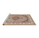 Sideview of Machine Washable Traditional Deep Peach Orange Rug, wshtr3511