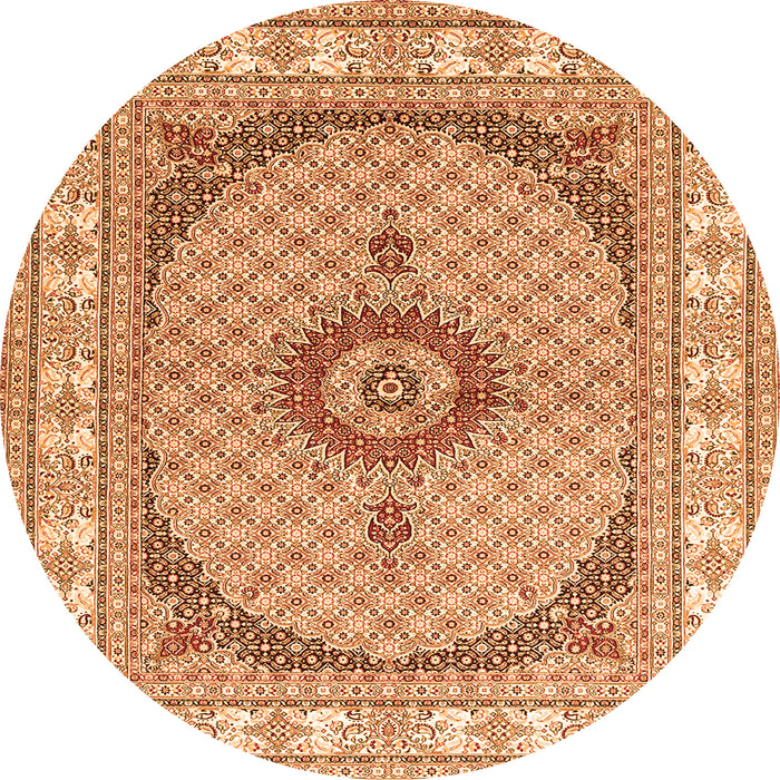 Square Medallion Orange Traditional Rug, tr3511org