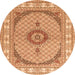 Square Medallion Orange Traditional Rug, tr3511org