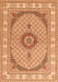 Serging Thickness of Machine Washable Medallion Orange Traditional Area Rugs, wshtr3511org