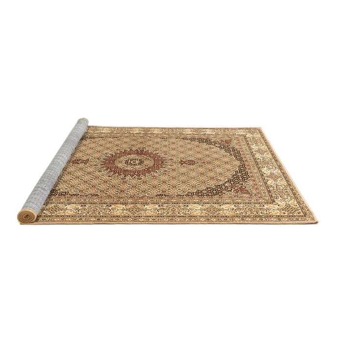Sideview of Machine Washable Medallion Brown Traditional Rug, wshtr3511brn