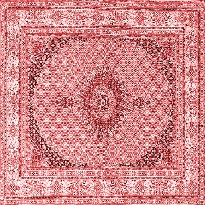 Machine Washable Medallion Red Traditional Rug, wshtr3511red