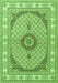 Serging Thickness of Machine Washable Medallion Green Traditional Area Rugs, wshtr3511grn