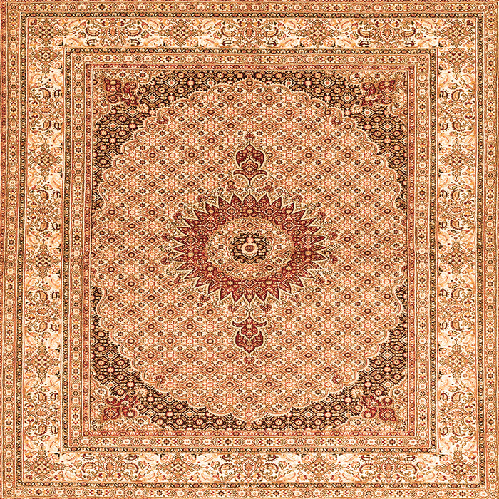Serging Thickness of Medallion Orange Traditional Rug, tr3511org