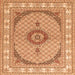 Serging Thickness of Medallion Orange Traditional Rug, tr3511org