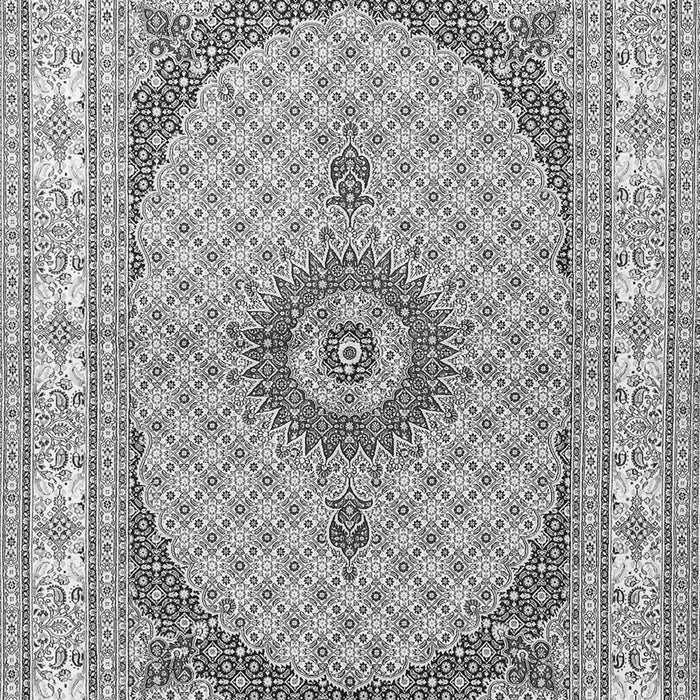 Serging Thickness of Machine Washable Medallion Gray Traditional Rug, wshtr3511gry