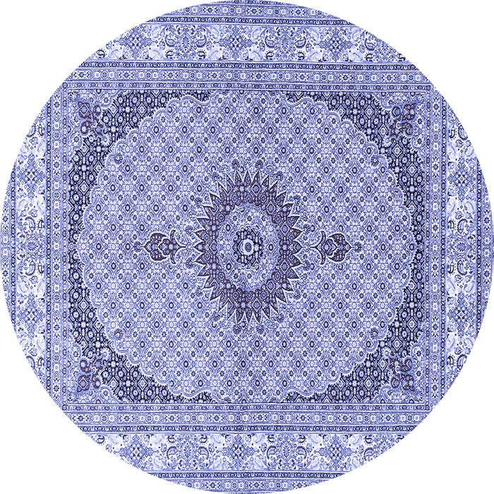 Round Medallion Blue Traditional Rug, tr3511blu