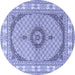 Round Medallion Blue Traditional Rug, tr3511blu