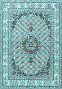 Medallion Light Blue Traditional Rug, tr3511lblu