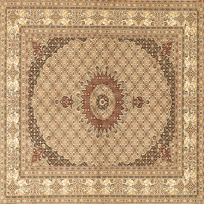 Square Medallion Brown Traditional Rug, tr3511brn