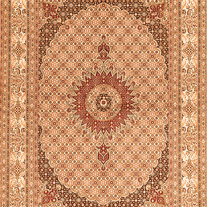 Medallion Orange Traditional Rug, tr3511org