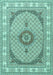 Machine Washable Medallion Turquoise Traditional Area Rugs, wshtr3511turq