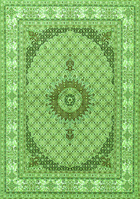 Medallion Green Traditional Rug, tr3511grn