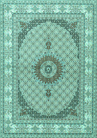 Medallion Turquoise Traditional Rug, tr3511turq